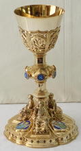 Solid silver gilt antique French Gothic Chalice.